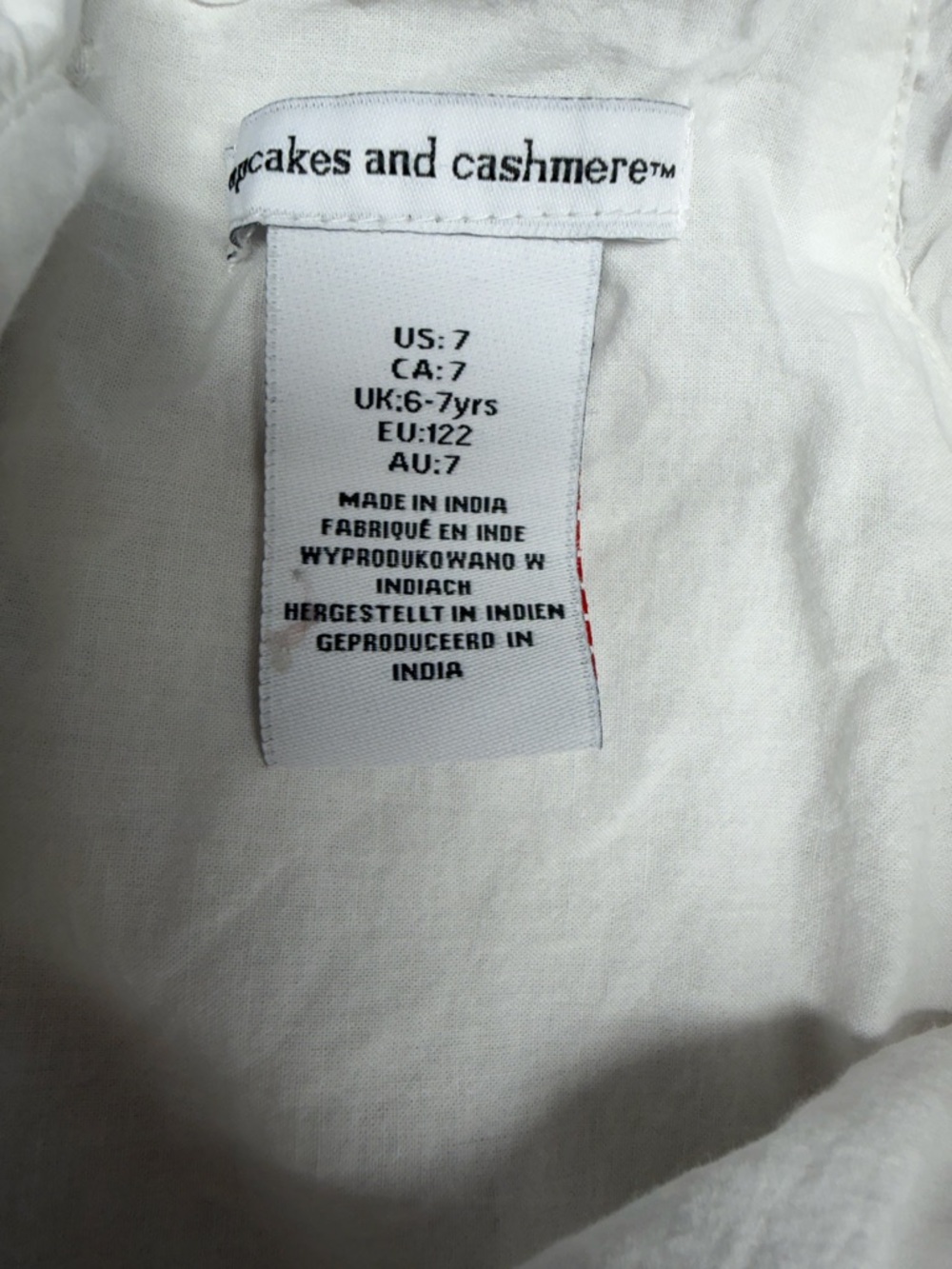 Cupcakes and Cashmere Girls Seahorse Dress Size 7 White Cotton Eyelet - Picture 6 of 13